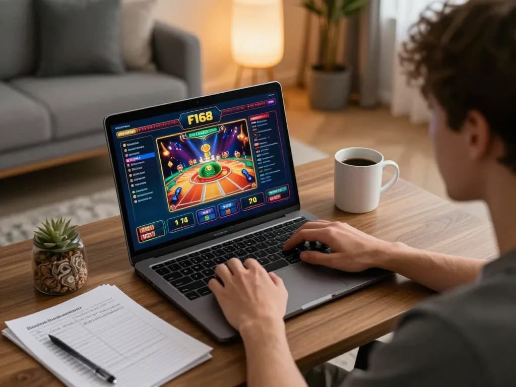 Engaging in online slots gameplay on f168 with notes on strategy in a cozy home environment
