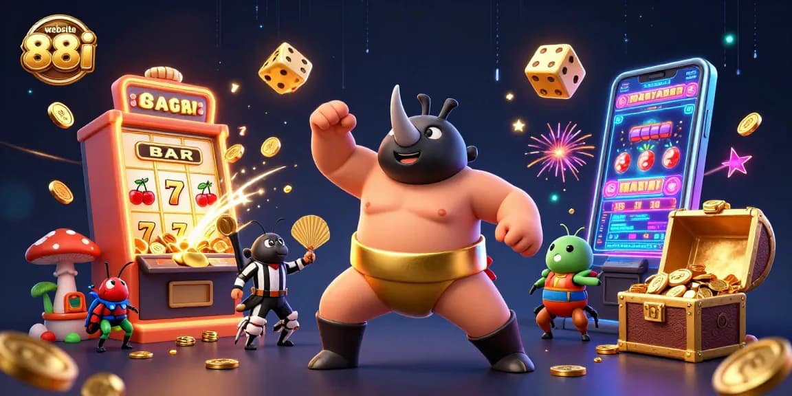 Experience the excitement of the website 88i with colorful casino games and vibrant characters.