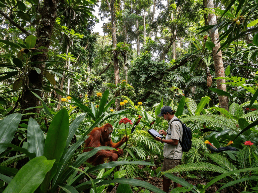 Explore Indonesia's biodiversity with rokok88 showcasing vibrant rainforest flora and wildlife.