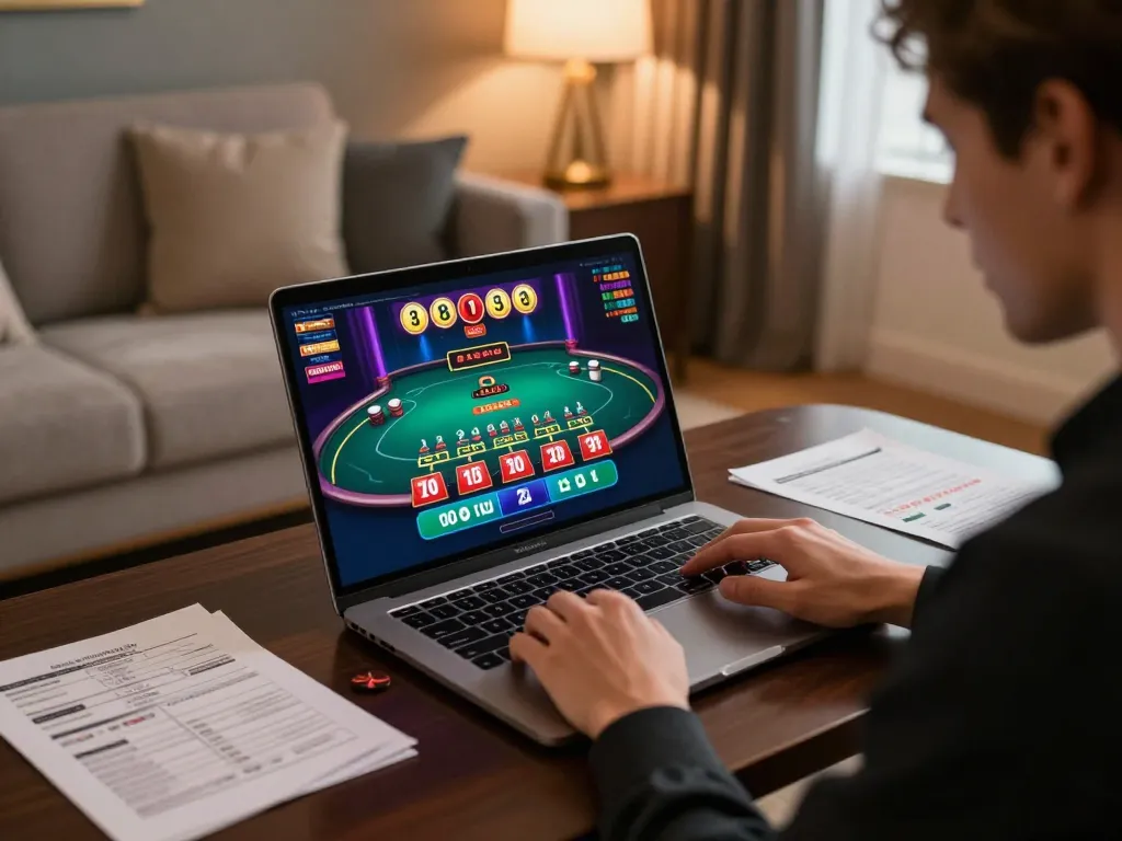 Enhance your gaming strategy at dn88 online casino with vibrant baccarat gameplay on a laptop.