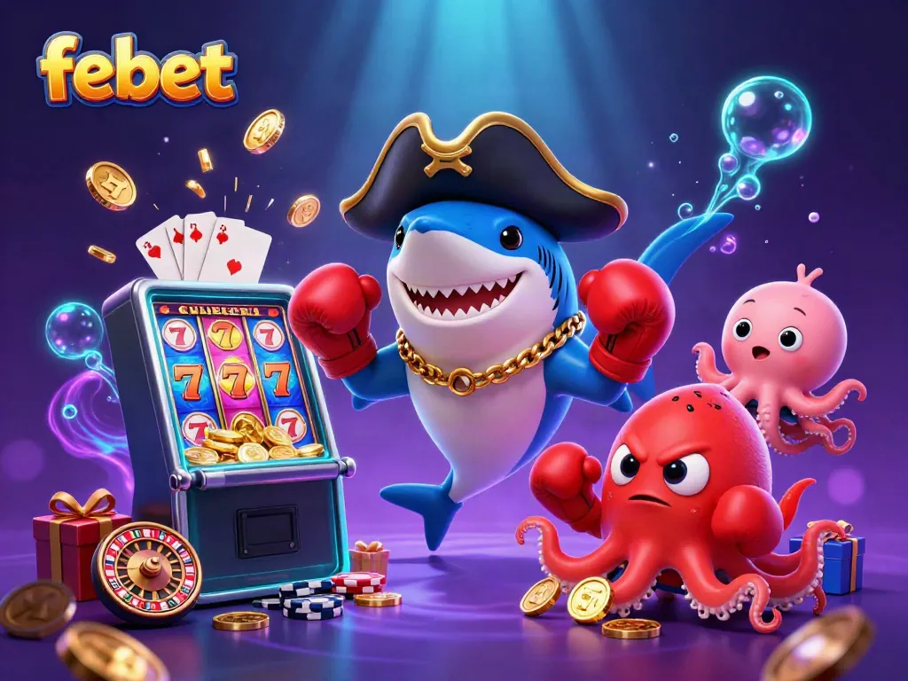 Experience the thrilling world of febet with colorful slot games and engaging casino characters.