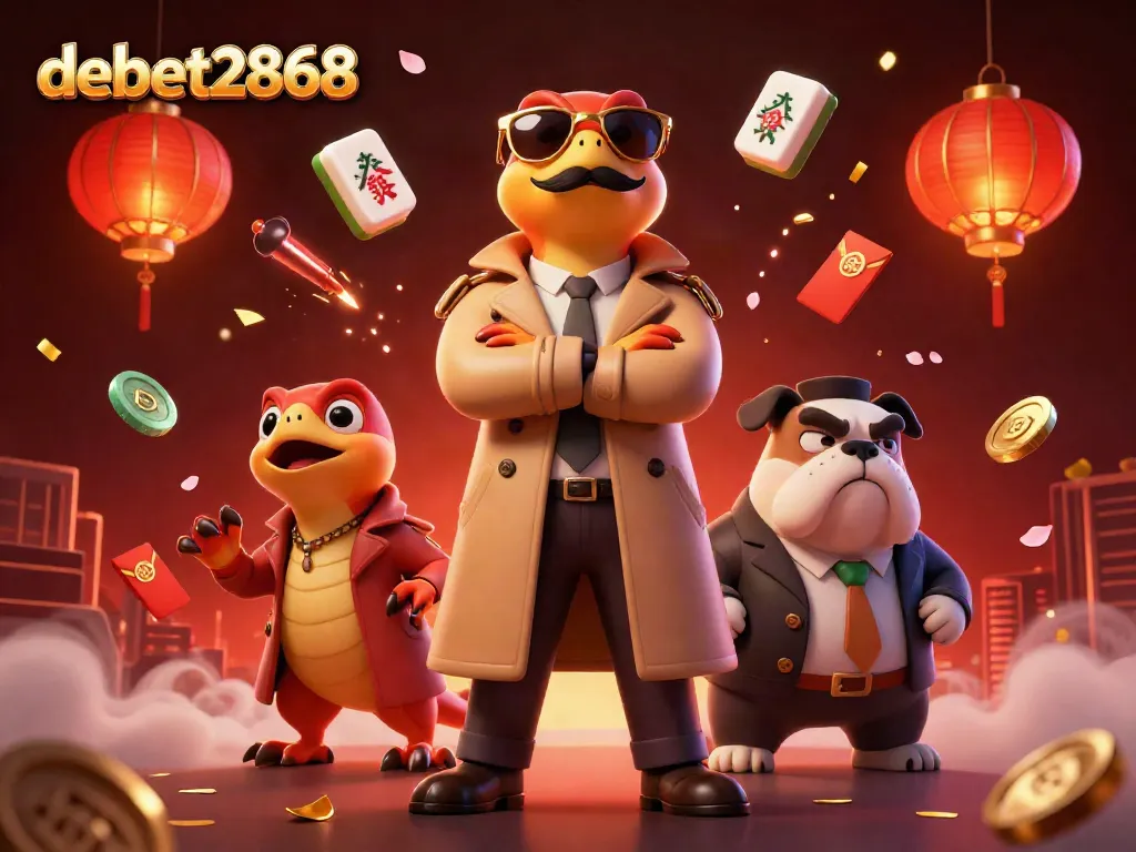 Experience thrilling gaming at debet2868 in a vibrant casino scene with three raptors in disguise.