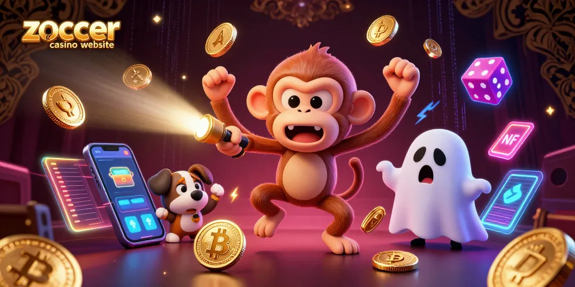 Experience excitement on the zoccer casino website as you play amidst flashing crypto elements and captivating characters.