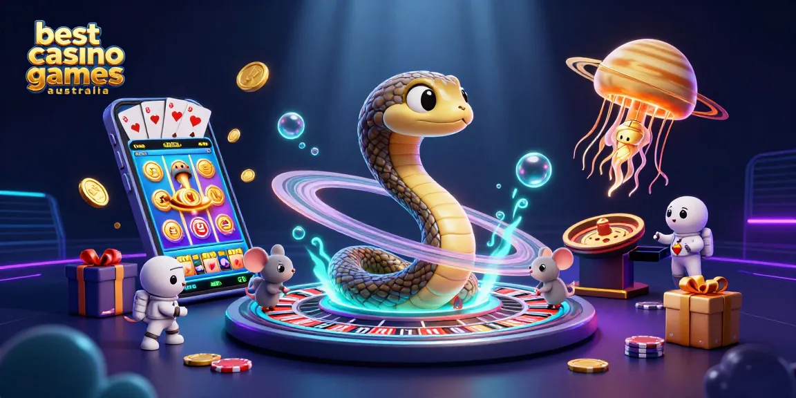 Experience the excitement of the best casino games australia with vibrant characters and dynamic playful elements.