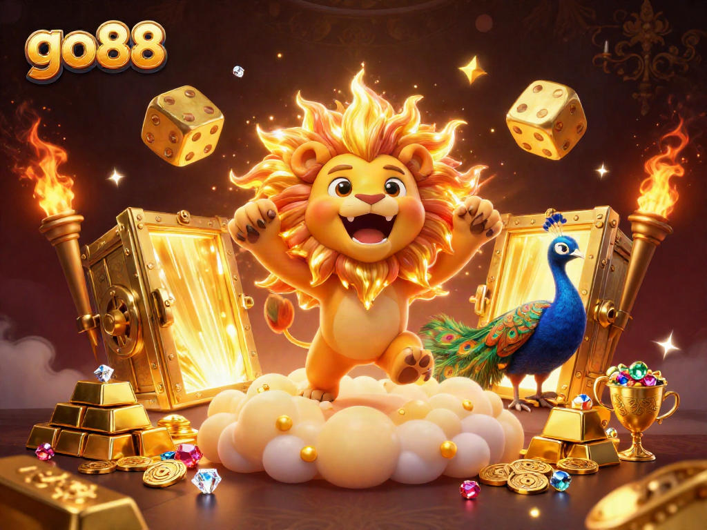 Experience thrilling gaming action with go88 in a vibrant casino-inspired illustration.