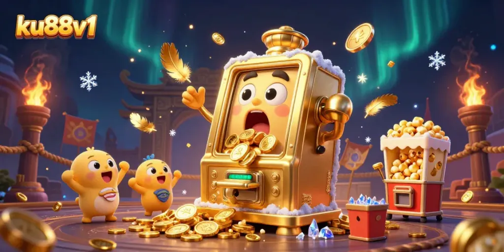 ku88v1 delivers an exciting slot experience with a golden machine winning a jackpot