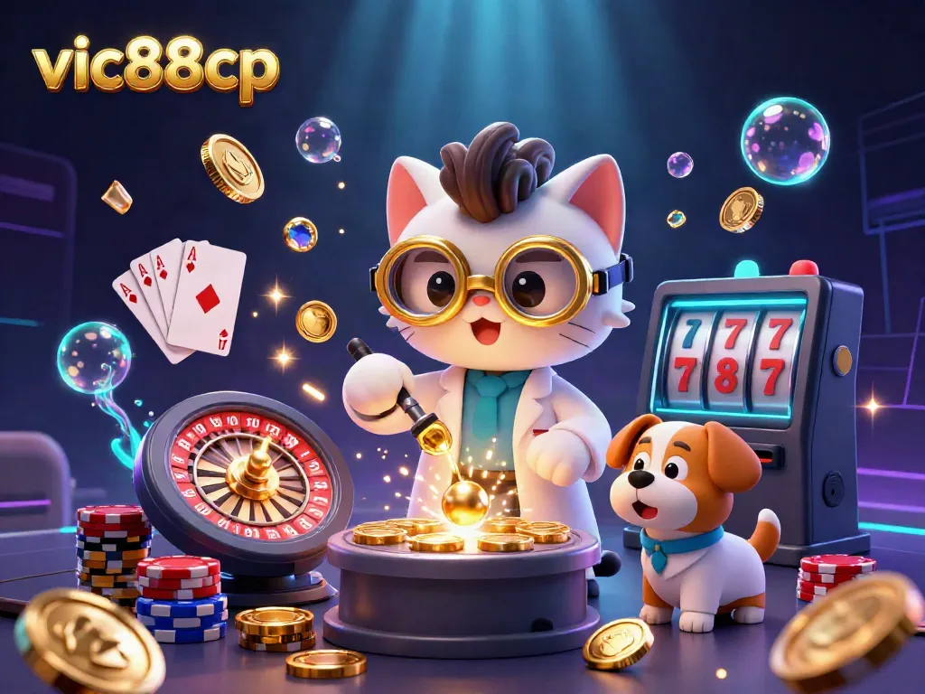 Engage in thrilling gameplay at vic88cp with vibrant casino elements and characters.