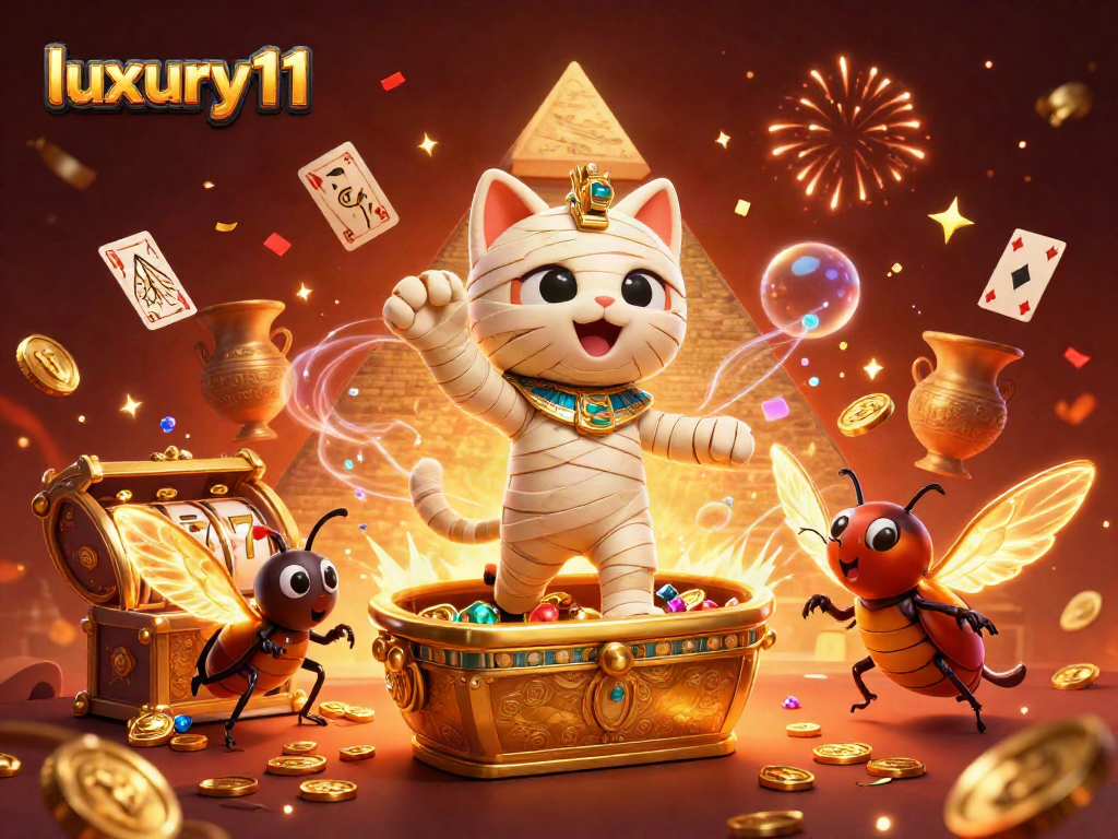 Engage in thrilling gameplay with luxury111 at a vibrant pyramid casino scene.
