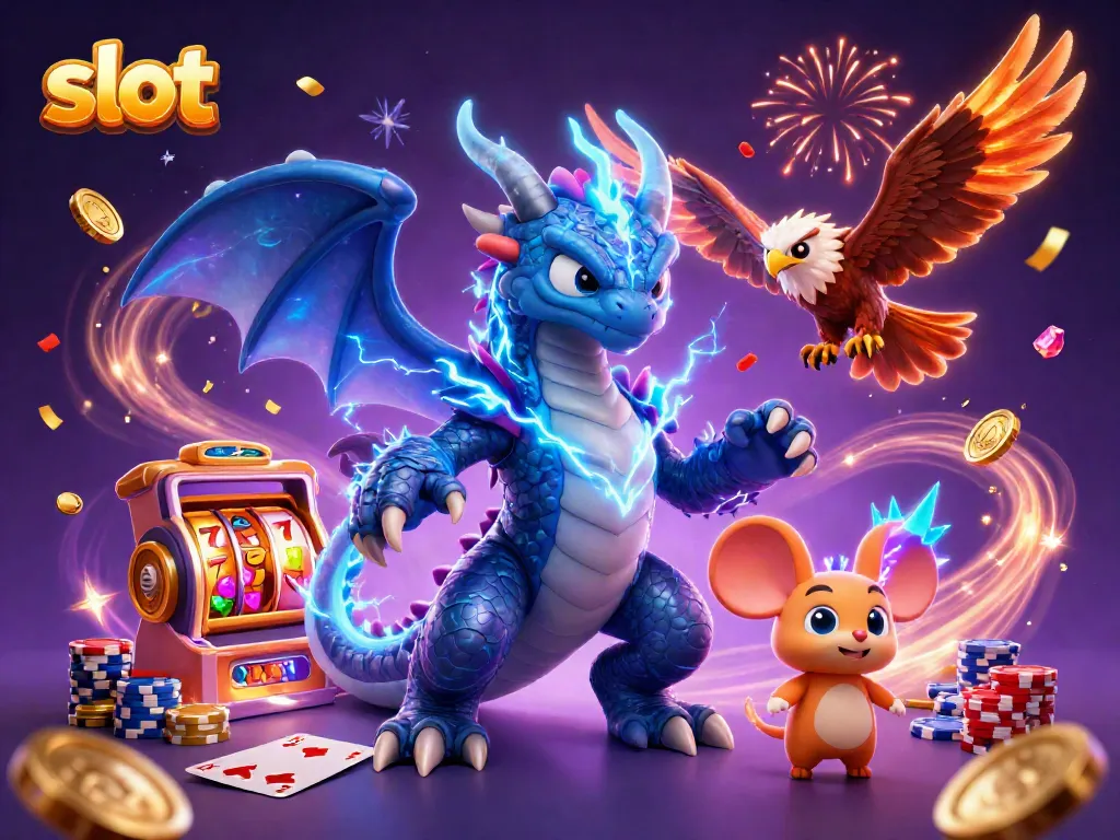 Engage in thrilling slot gameplay with dynamic characters and jackpots in a vibrant casino atmosphere.