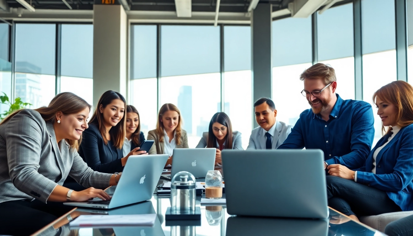 IT Solutions Magdeburg: Team collaborates in a modern office setting