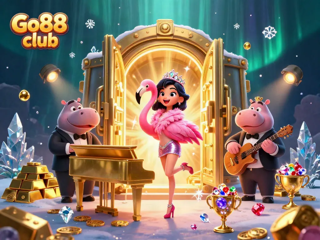 Join the fun at Go88 club with a vibrant casino scene filled with excitement and treasures.