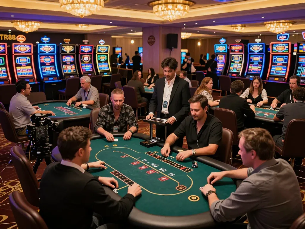 Players engaged in intense poker at TR88, highlighting competitive spirit and excitement.