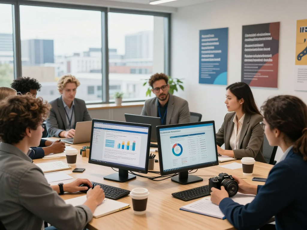 Engaging team discussion on Datenschutz und Barrierefreiheit for Öffentliche und gemeinnützige Einrichtungen Kommunen.