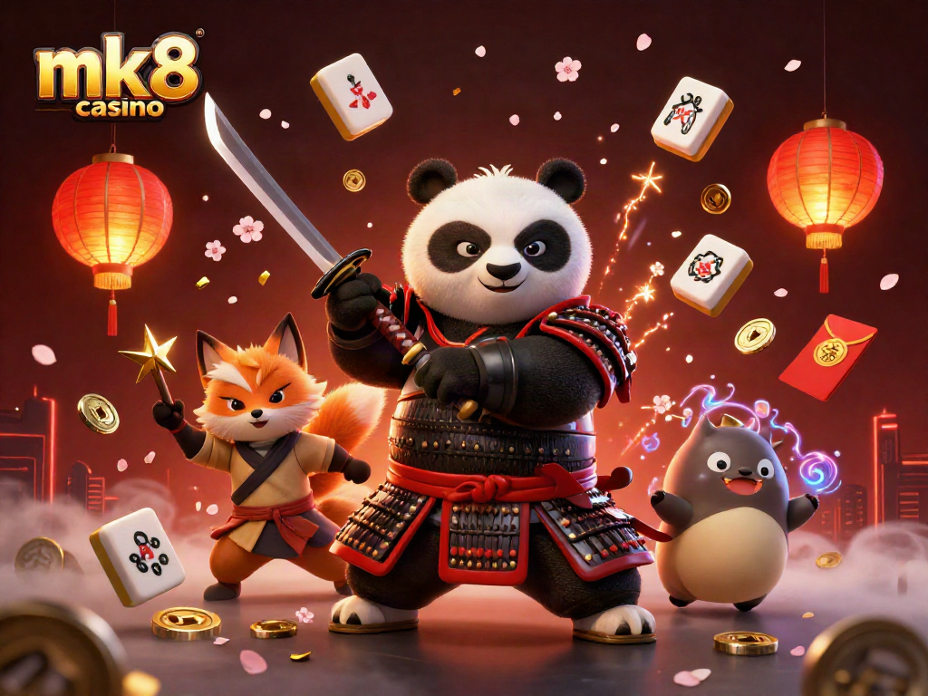 Experience winning thrills at mk8 casino with samurai panda and ninja fox in dynamic gaming action.