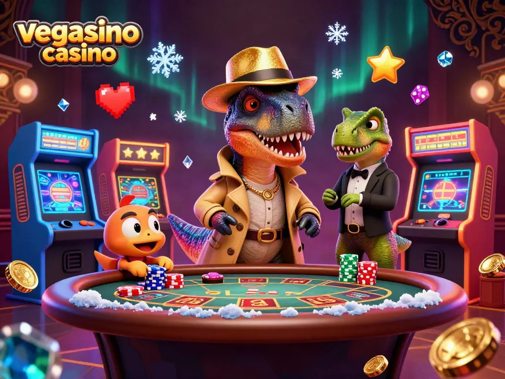 Experience the excitement of vegasino casino with a velociraptor card counter, stegosaurus pit boss, and compy pickpocket.