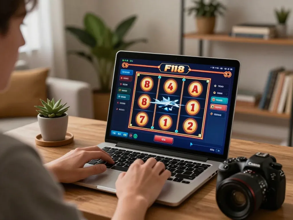 F168 player anticipating big win on online slots while preparing to spin the reels.