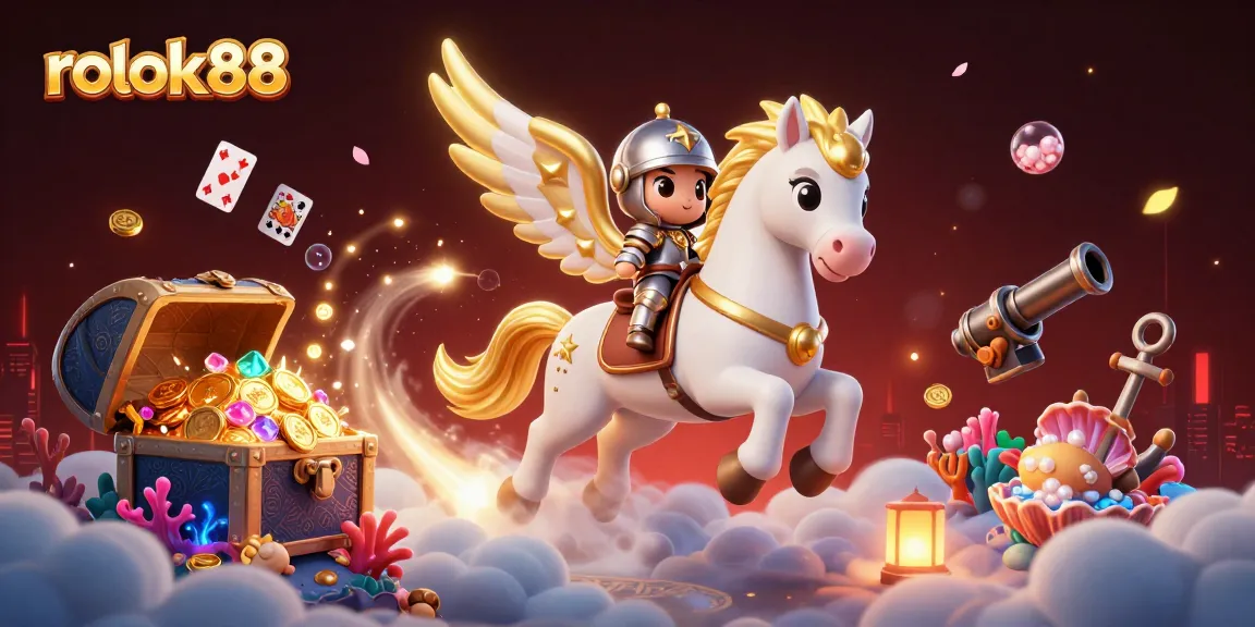 Experience the exhilaration of rokok88 with a dynamic illustration capturing a magical casino adventure.